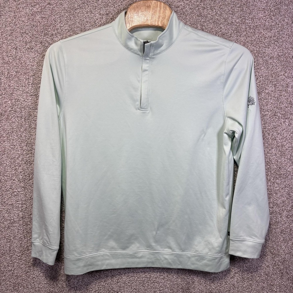 Swannies Pullover Mens XL Green 1/4 Zip Long Sleeve Golf Top Riverwood National